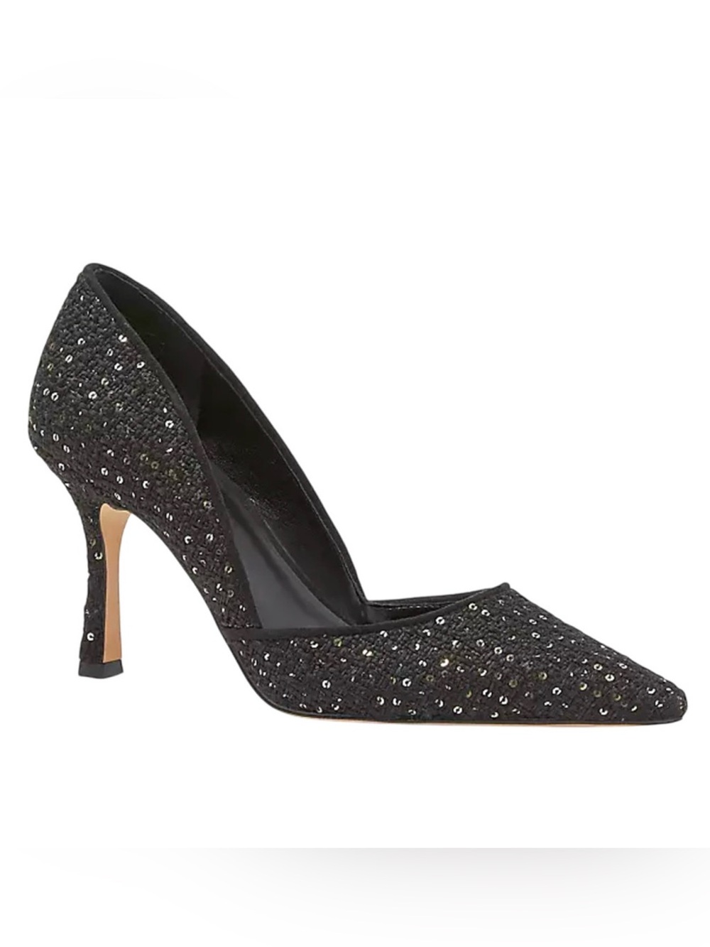 NEW ANN TAYLOR BLACK SEQUIN TWEED AZRA PUMPS HIGH HEEL SHOES SZ 5